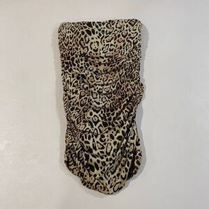Victoria’s Secret Leopard Print Strapless Ruched Dress Top Women’s Small – Bodyc